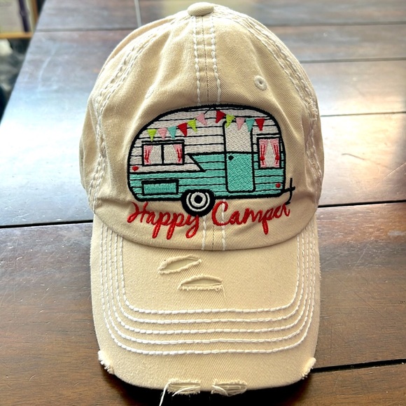 Happy Camper Ball Cap Adjustable Baseball Cap Hat - Picture 1 of 10